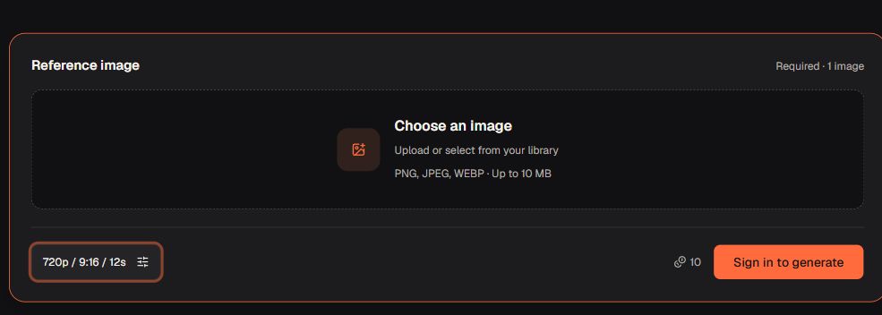 Burning Bridges AI homepage showing the single-image upload area and video settings control